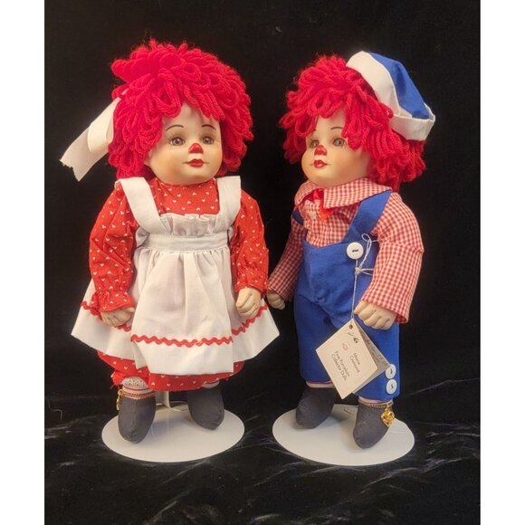 Antique Marie Osmond Raggedy Ann and Andy Dolls, "Mopsie and Rags," 1995 - Picture 2 of 16